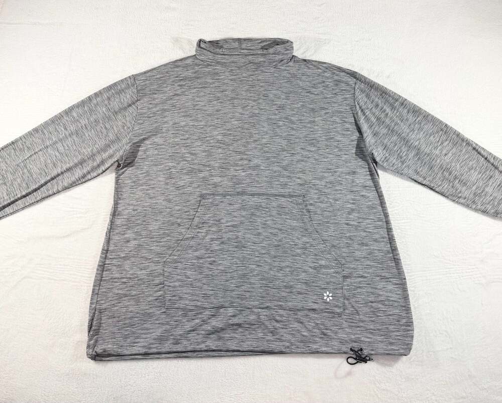 Nine West Active Women's Gray Heather Long Sleeve Mock Neck Pullover Top Size 2X